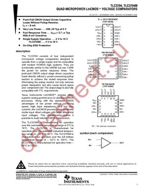 TLC3704CNE4 datasheet  